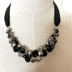 Ali Kahn New York cluster beaded ribbon necklace